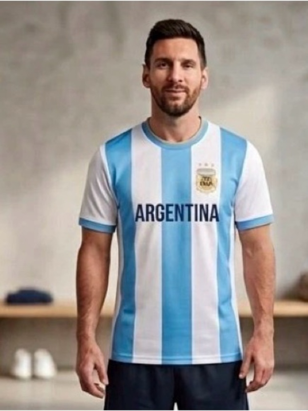 Argentina Blue & White Striped Men's Soccer Shirt